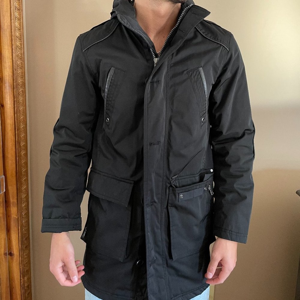 BLACK ZARA MEN SPORT CLASSIC COAT SIZE US SMALL